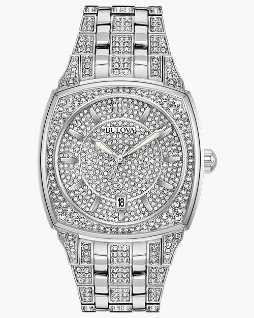 Bulova Phantom Silver Crystal White Dial Watch | Bulova | Bulova