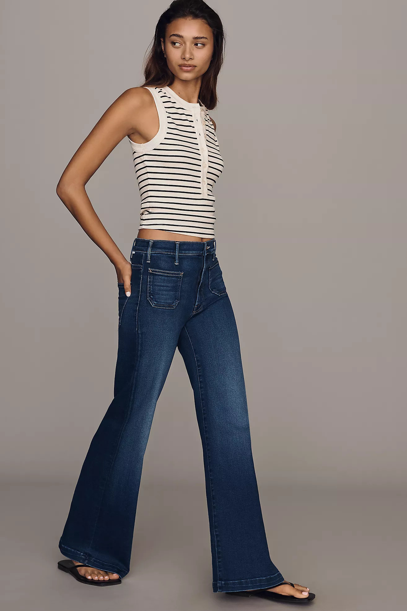 MOTHER Hustler Roller High-Rise Wide-Leg Jeans | Anthropologie (US)