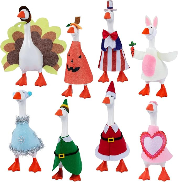 8 Set 7 Inch Desk Goose Outfits Holiday Set – Christmas, Valentine Mini Desk Goose Clothes Felt... | Amazon (US)