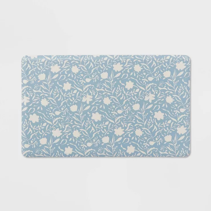 30" x 18" Floral Comfort Mat Blue - Threshold™ | Target