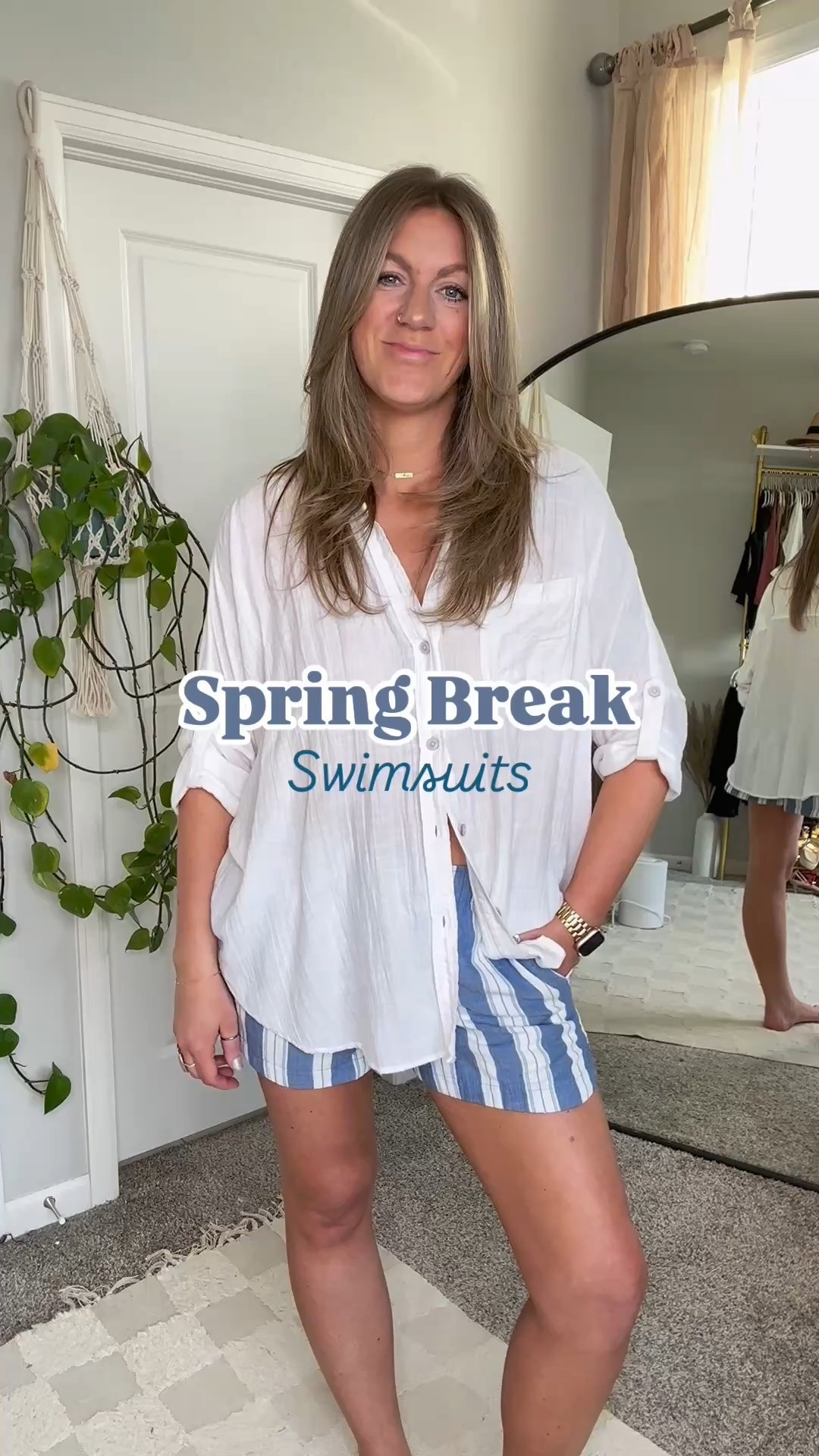 Swimsuits - spring break. On sale plus extra 30% off with code: SPRING30

Large top, medium shorts
Blue bikini - large in both
White bikini - large in both
Green one piece - ordered a medium long by accident, but it still fits 
Black one piece - large long 

#LTKSwim #LTKOver40 #LTKMidsize