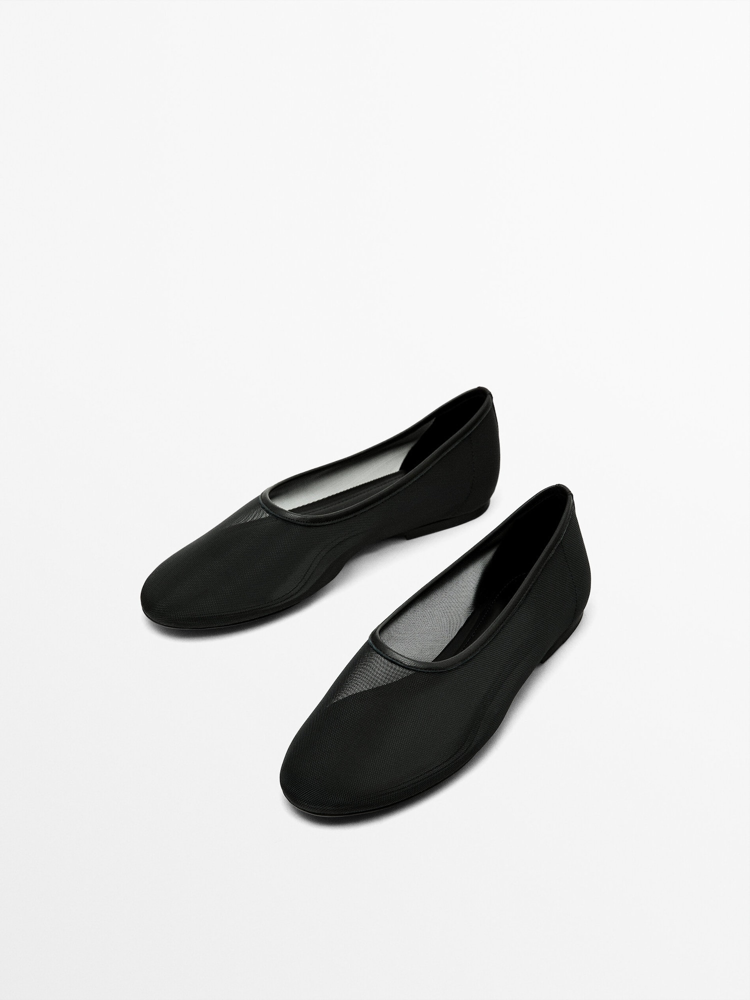 Mesh ballet flats | Massimo Dutti UK