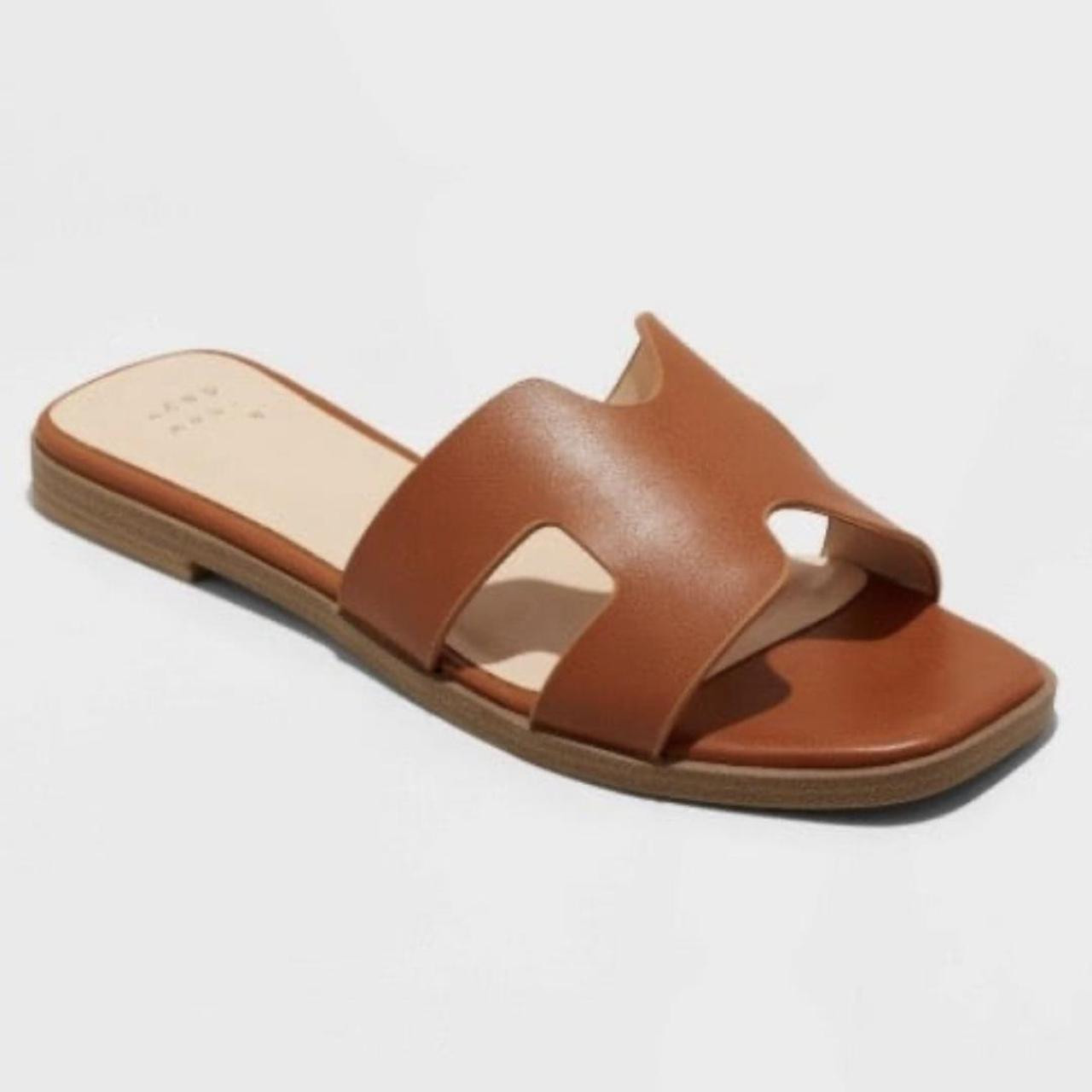 A New Day Women's Slides - Brown/Tan - US 11 | Depop US
