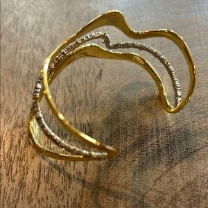 Alexis Bittar 14k gold plate Wavy Orbit Bracelet Cuff | Poshmark