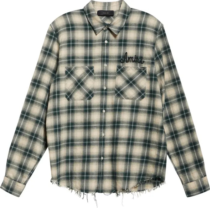 Shotgun Distressed Plaid Flannel Button-Up Shirt | Nordstrom