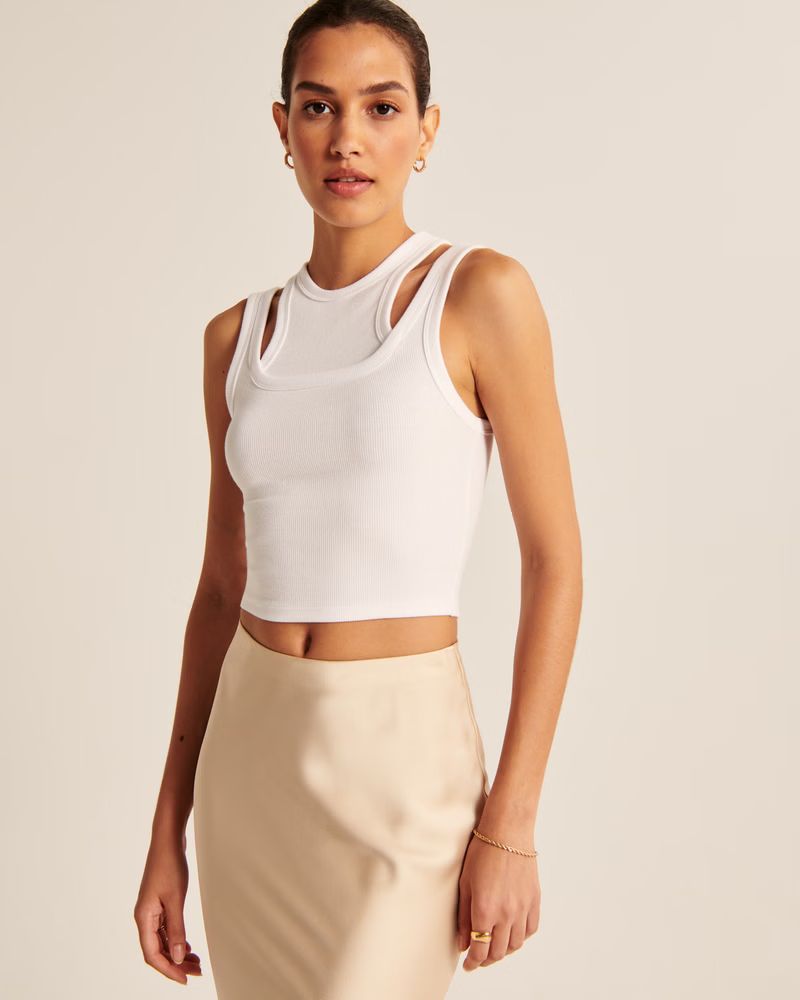 Women's Essential Cutout Tank | Women's Tops | Abercrombie.com | Abercrombie & Fitch (US)