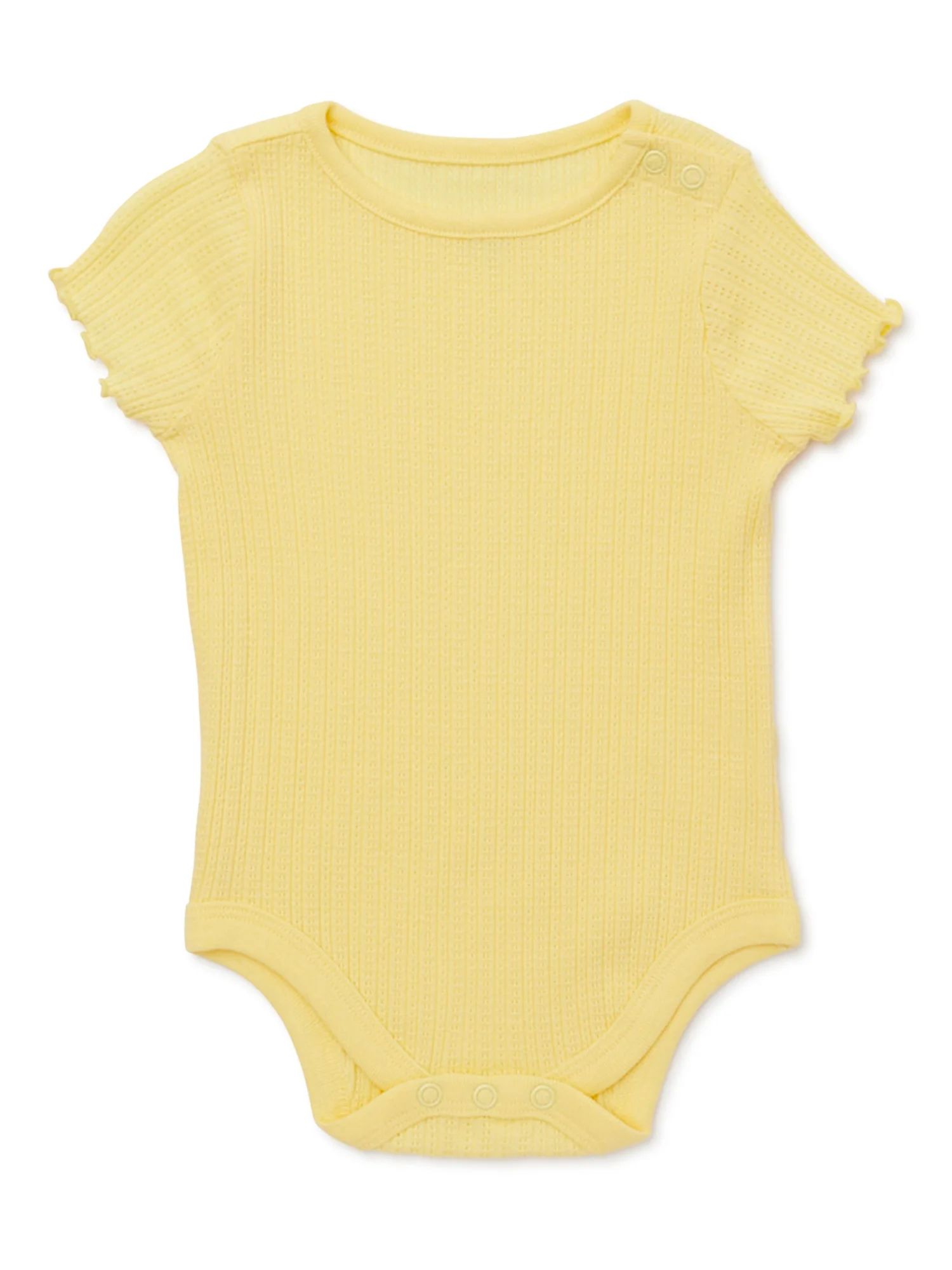 Garanimals Baby Girl Short Sleeve Pointelle Solid Bodysuit, Sizes 0-24 Months | Walmart (US)