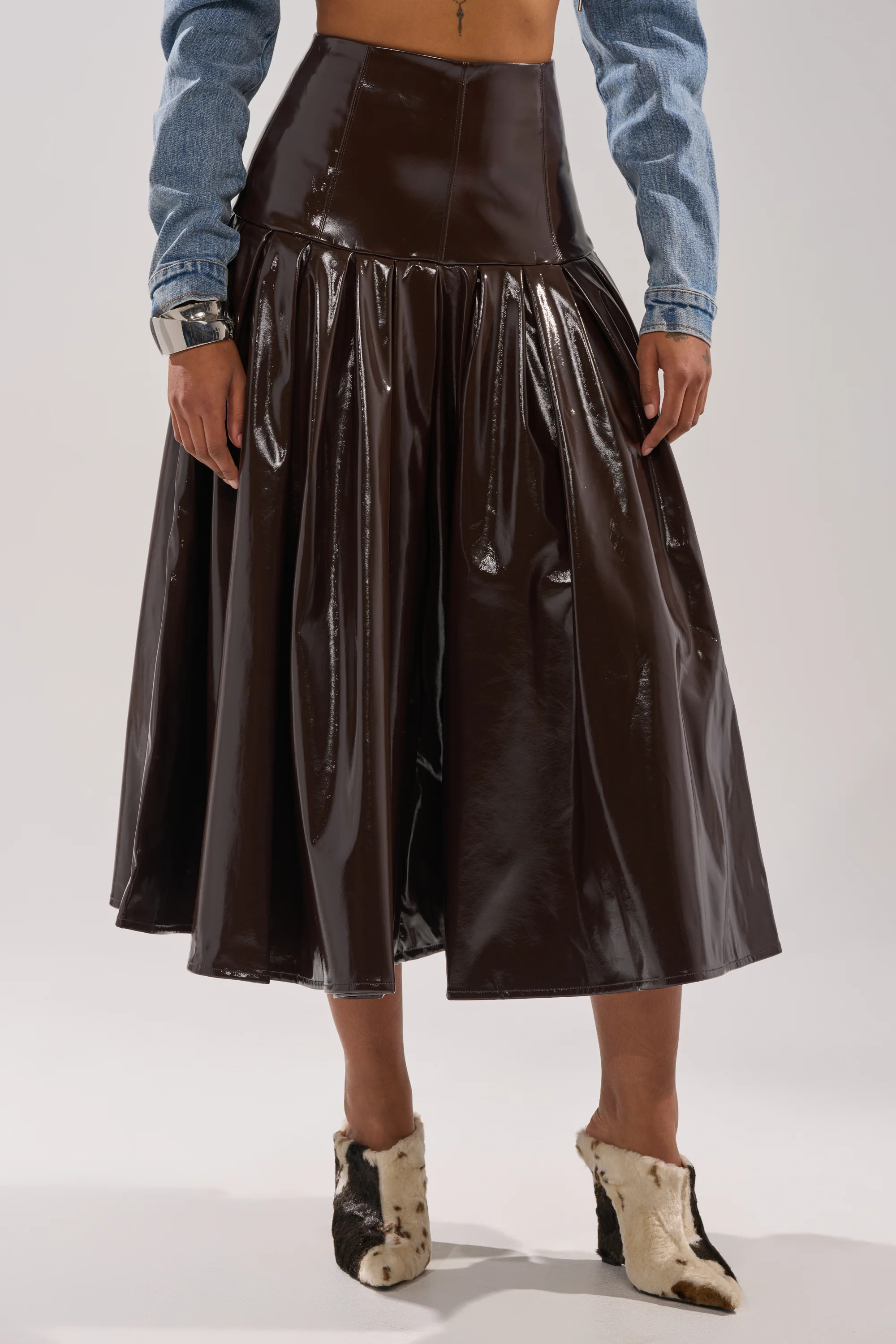 BABY GIRL FAUX LEATHER MAXI SKIRT | AKIRA
