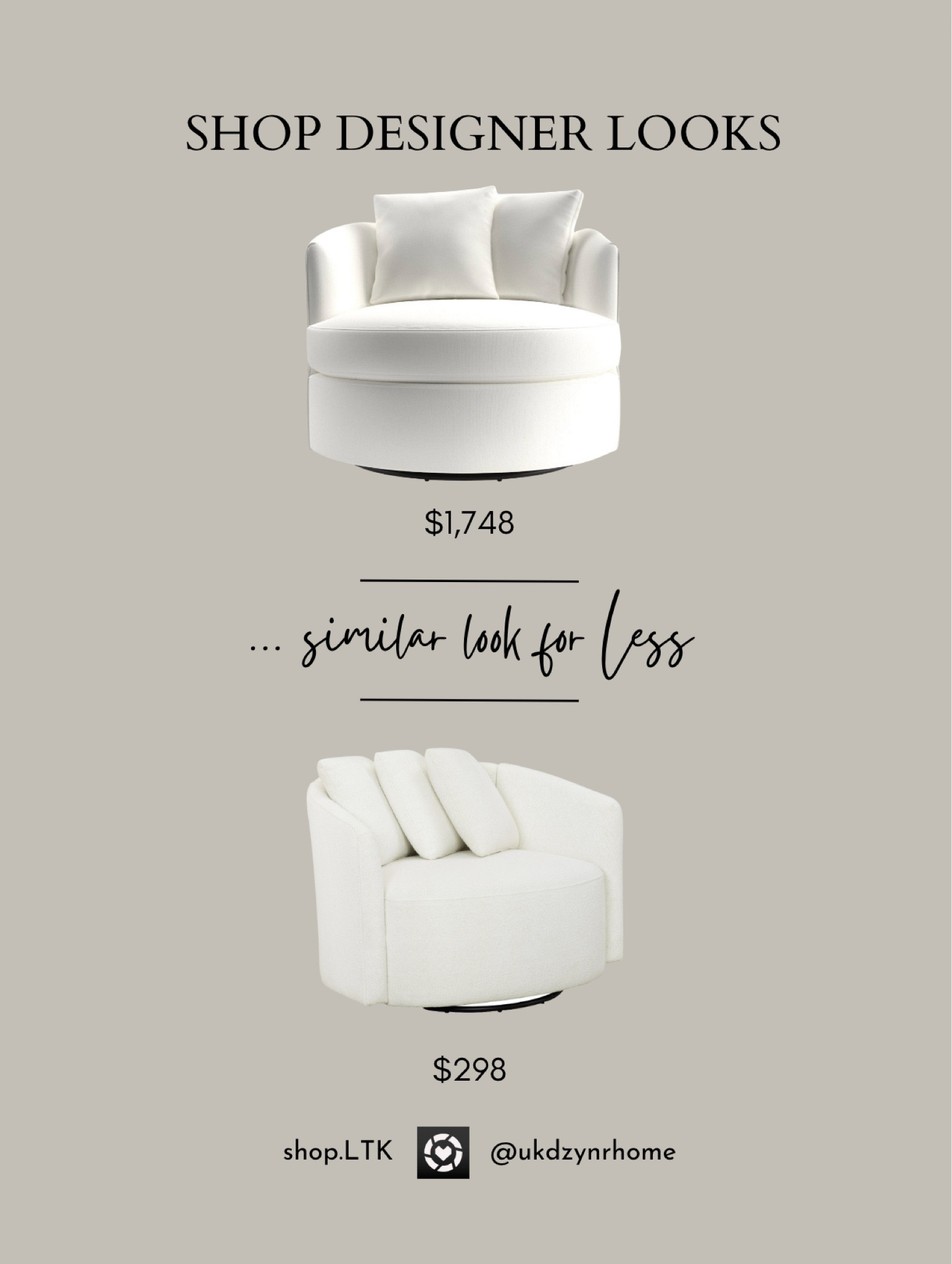 Shop Designer Looks with similar looks for less

Oversized Swivel Chair

#LTKhome