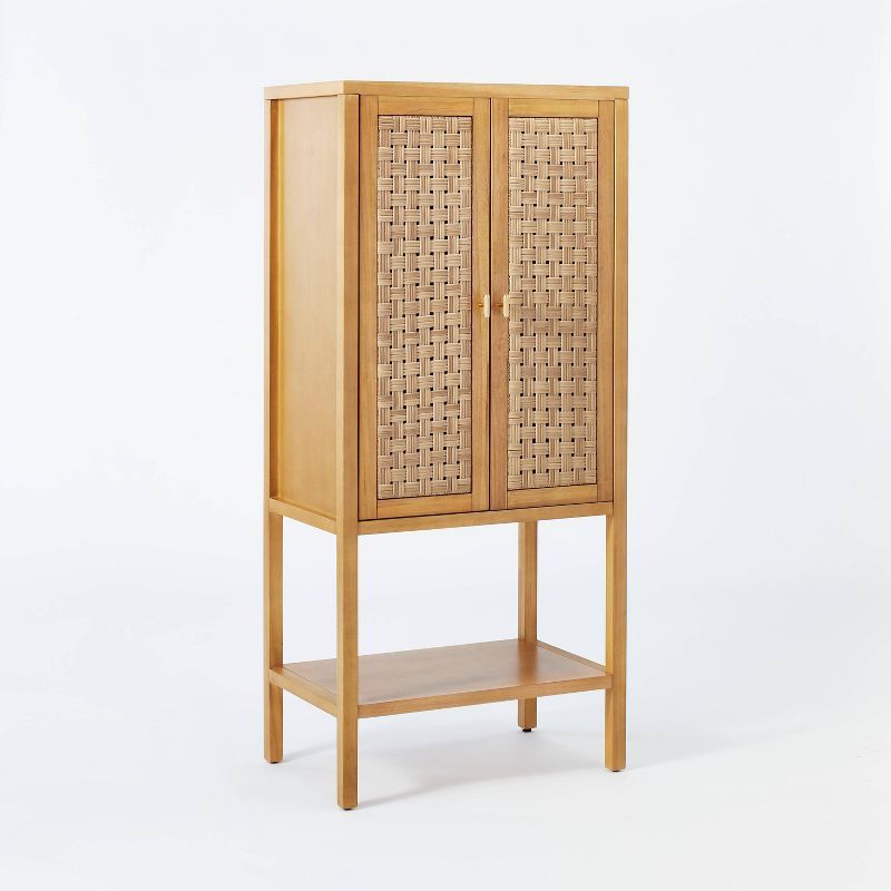 66" Palmdale Woven Door Cabinet Natural - Threshold™ designed with Studio McGee | Target