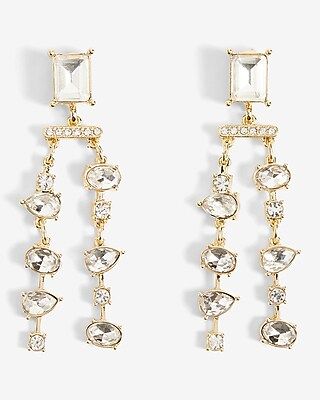 Crystal Embellished Double Drop Earrings | Express