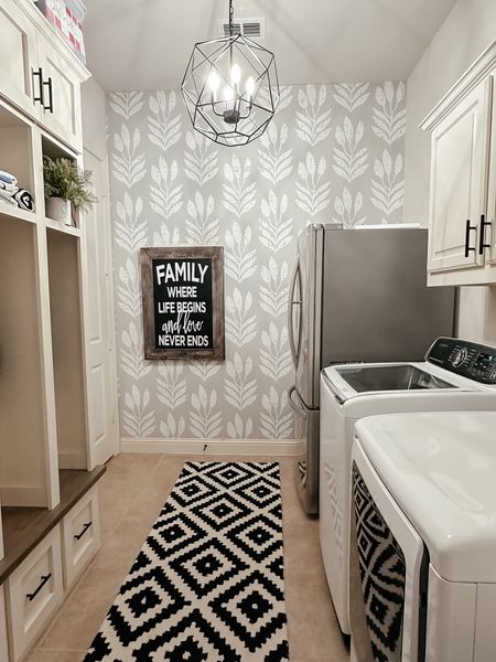 Laundry room. Mudroom. Wallpaper. Peel and stick wallpaper. 

#LTKsalealert #LTKfindsunder50 #LTKhome