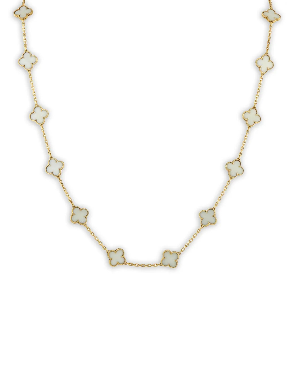 Van Cleef & Arpels Pre-Owned 18K yellow gold Alhambra coral necklace | Farfetch Global