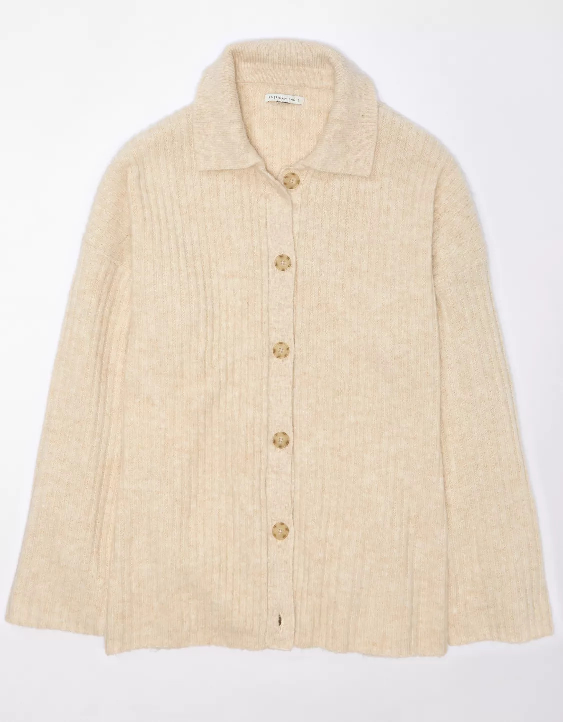 AE Whoa So Soft Collared Button-Front Cardigan | American Eagle Outfitters (US & CA)