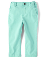 Baby And Toddler Boys Uniform Stretch Straight Chino Pants - aqua | The Children's Place
