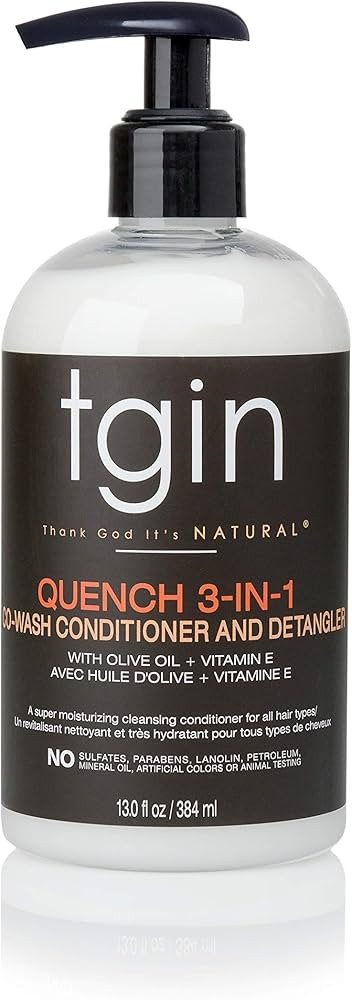 tgin Quench 3-in-1 Co-Wash Conditioner and Detangler For Dry Hair - Curly Hair - 13 Oz | Amazon (US)