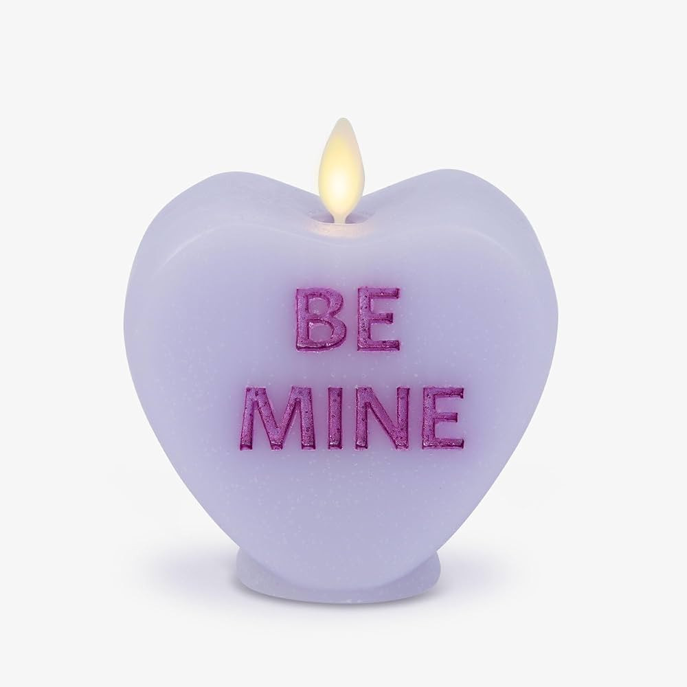 Luminara Candy Heart Be Mine Gentle Lavender Candle- Flameless Real-Flame Romantic Battery Operat... | Amazon (US)