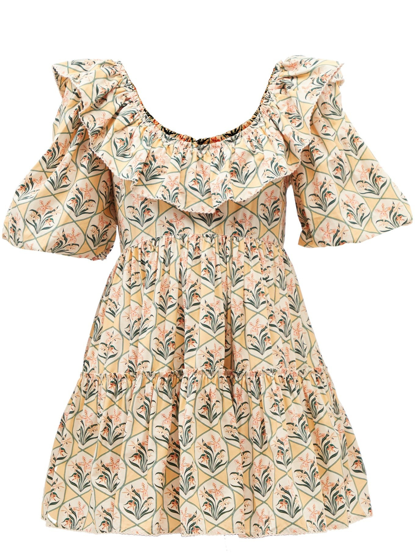 Flor ruffled floral-print cotton dress | Agua by Agua Bendita | Matches (US)