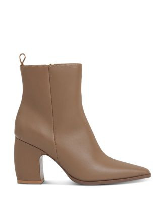 Women's Amy Almond Toe Taupe Block Heel Ankle Boots | Bloomingdale's (US)