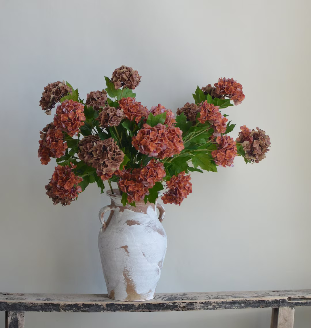 25" Faux Snowball Flower -burnt Orange/brown, Real Touch Flowers, Faux Botanicals, DIY Florals, F... | Etsy (US)