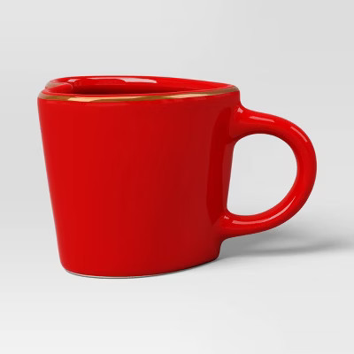 15.5 fl oz Stoneware Figural Heart Shape Mug Red - Threshold™ | Target
