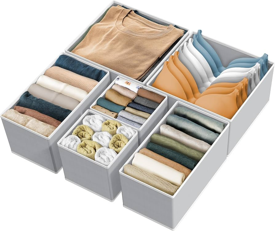 Simple Houseware Underwear Drawer Organizer for Lingerie/Undergarment/Bra/Panty/Sock/Onesie, Set ... | Amazon (US)