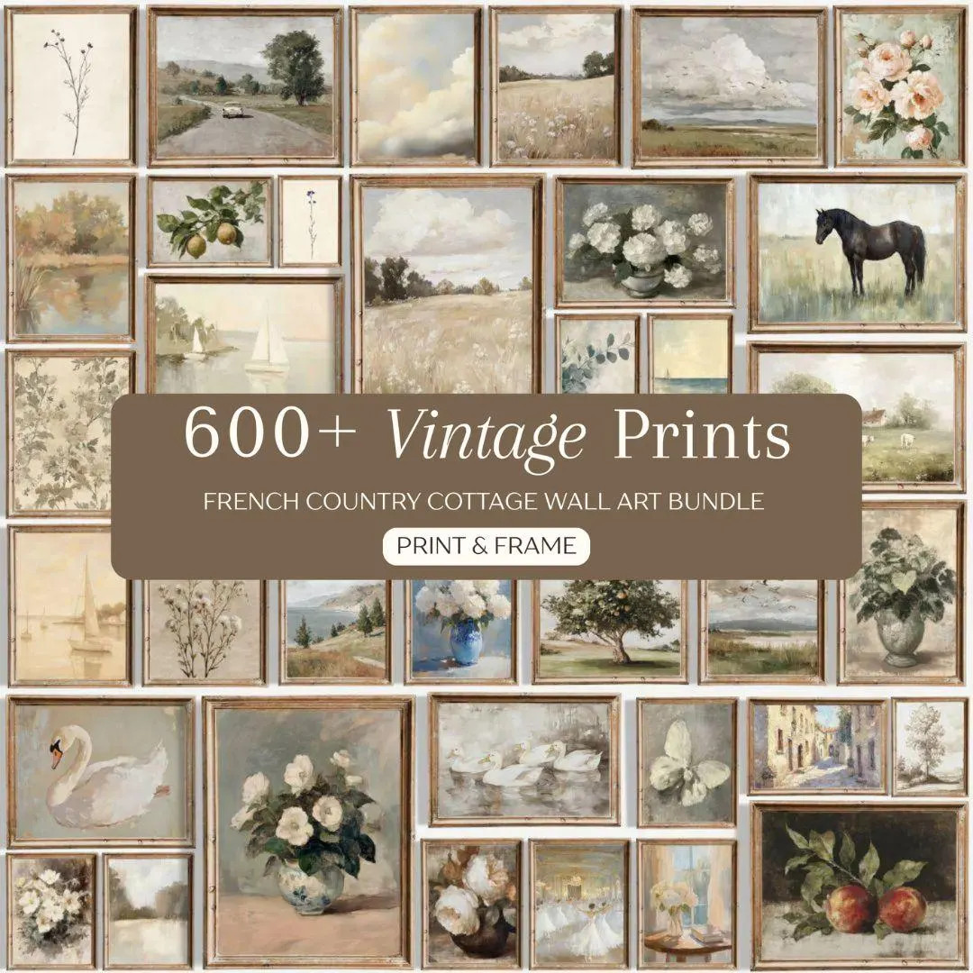 600+ French Country Gallery Wall Art Set - Vintage Farmhouse Print Bundle, European Countryside D... | Etsy (Global)