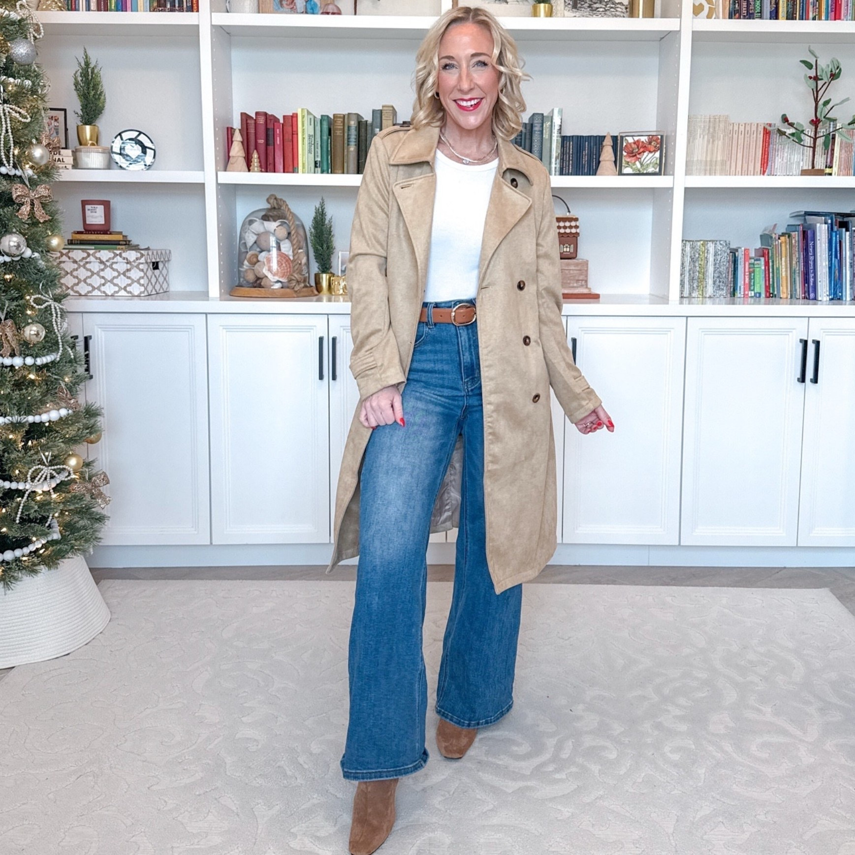 Amazon; new outerwear- • White long sleeve t-shirt - size small. • Wide leg jeans - size 25. • Boots - tts. • Belt - smallest size. 

Faux Suede Double Breasted Long Trench Coat - size small. 4 colors. 

 

#LTKSeasonal #LTKFindsUnder50 #LTKOver40