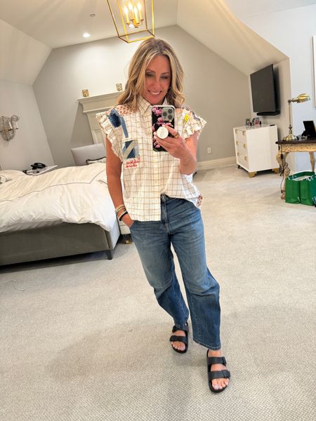 A casual, easy ‘fit for Sunday night family dinner. I found this top in Tel Aviv when I was there in March. It’s made from reworked vintage men’s shirts. I got it at numero 13 a boutique in Neve Tsdek. I’ve tried to find similar for you!!

#LTKSummerSales #LTKStyleTip #LTKTravel