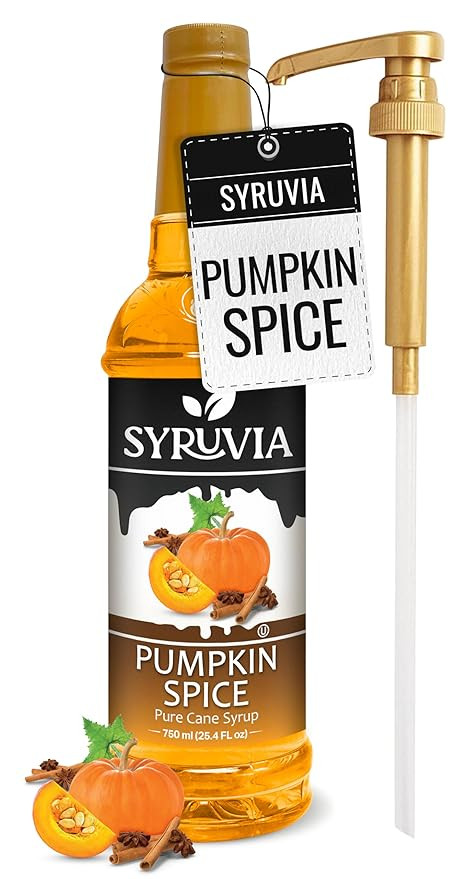 Syruvia Pumpkin Spice Coffee Syrup, Flavored Syrup for Drinks, Lattes, and Desserts – 25.4 fl o... | Amazon (US)