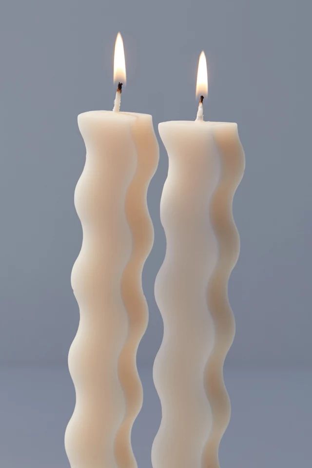 Wave Taper Candle - Set Of 2 | Urban Outfitters (US and RoW)