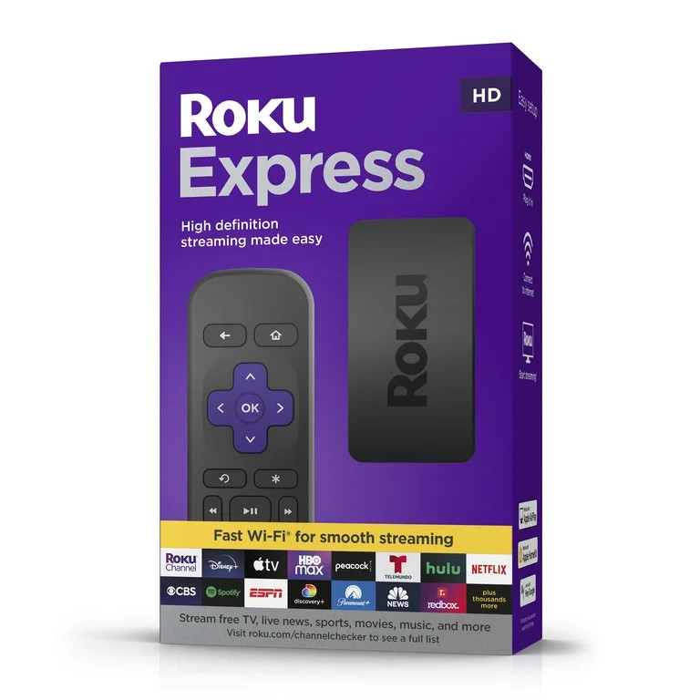 Roku Express HD Streaming Device with High-Speed HDMI Cable, Standard Remote (No TV Controls) and... | Walmart (US)