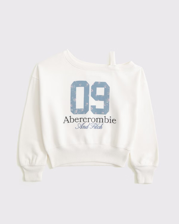 graphic logo off-the-shoulder sweatshirt | Abercrombie & Fitch (US)