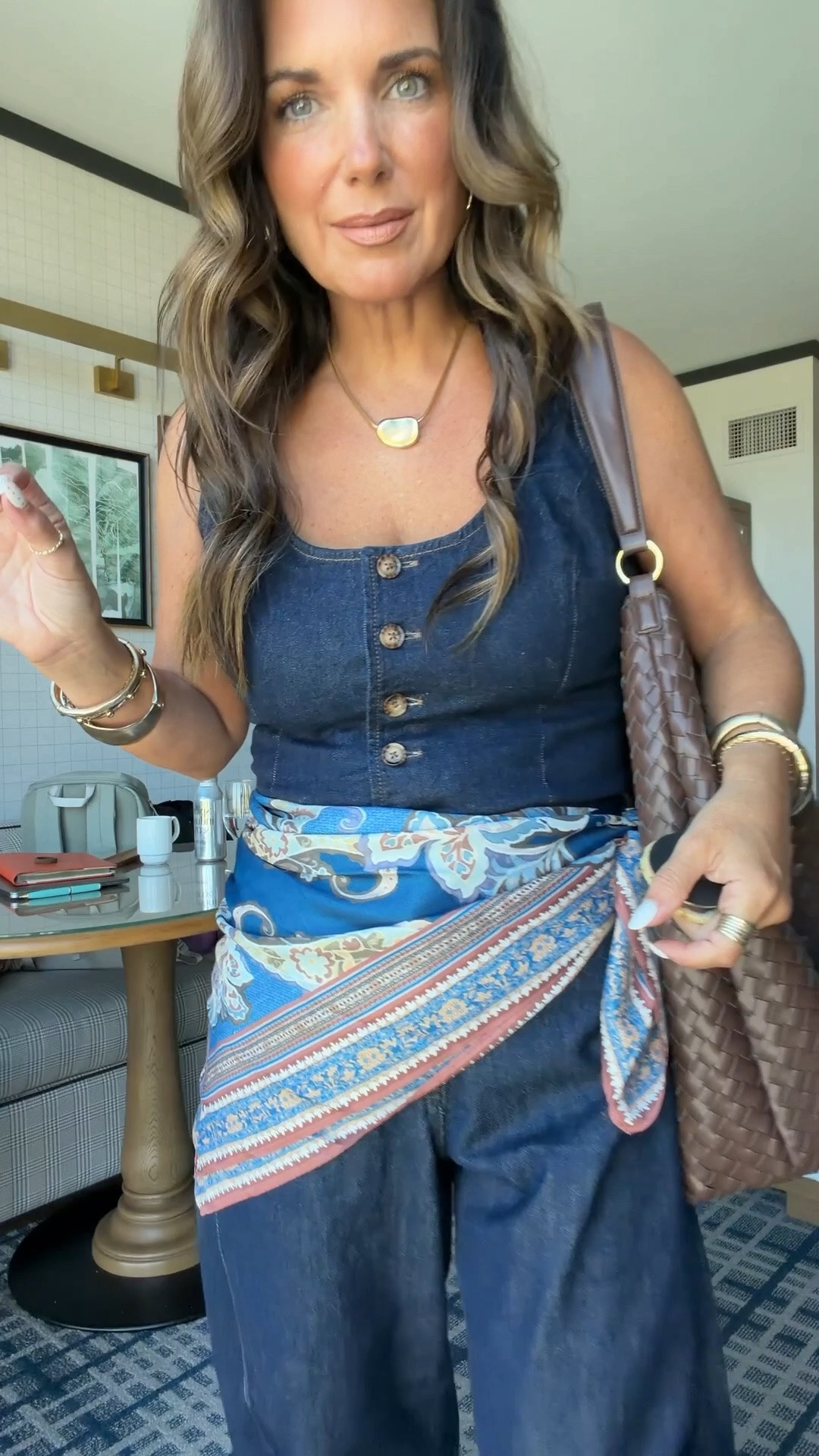 Denim on denim ~ always a good choice!! wearing size small in vest and size 27 Curve short. Size down in both. Love this Walmart brown handbag too!! It’s so fabulous.

#LTKootd #LTKOver40 #LTKPetite