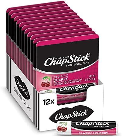 ChapStick Classic Cherry Lip Balm Tubes, Flavored Lip Balm for Lip Care on Chafed, Chapped or Cra... | Amazon (US)