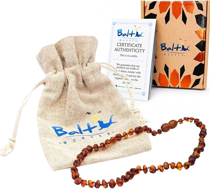 Baltic Amber Necklace - Authentic Cognac Baroque - Natural Comfort - 12.5 Inch - Screw Clasp | Amazon (US)