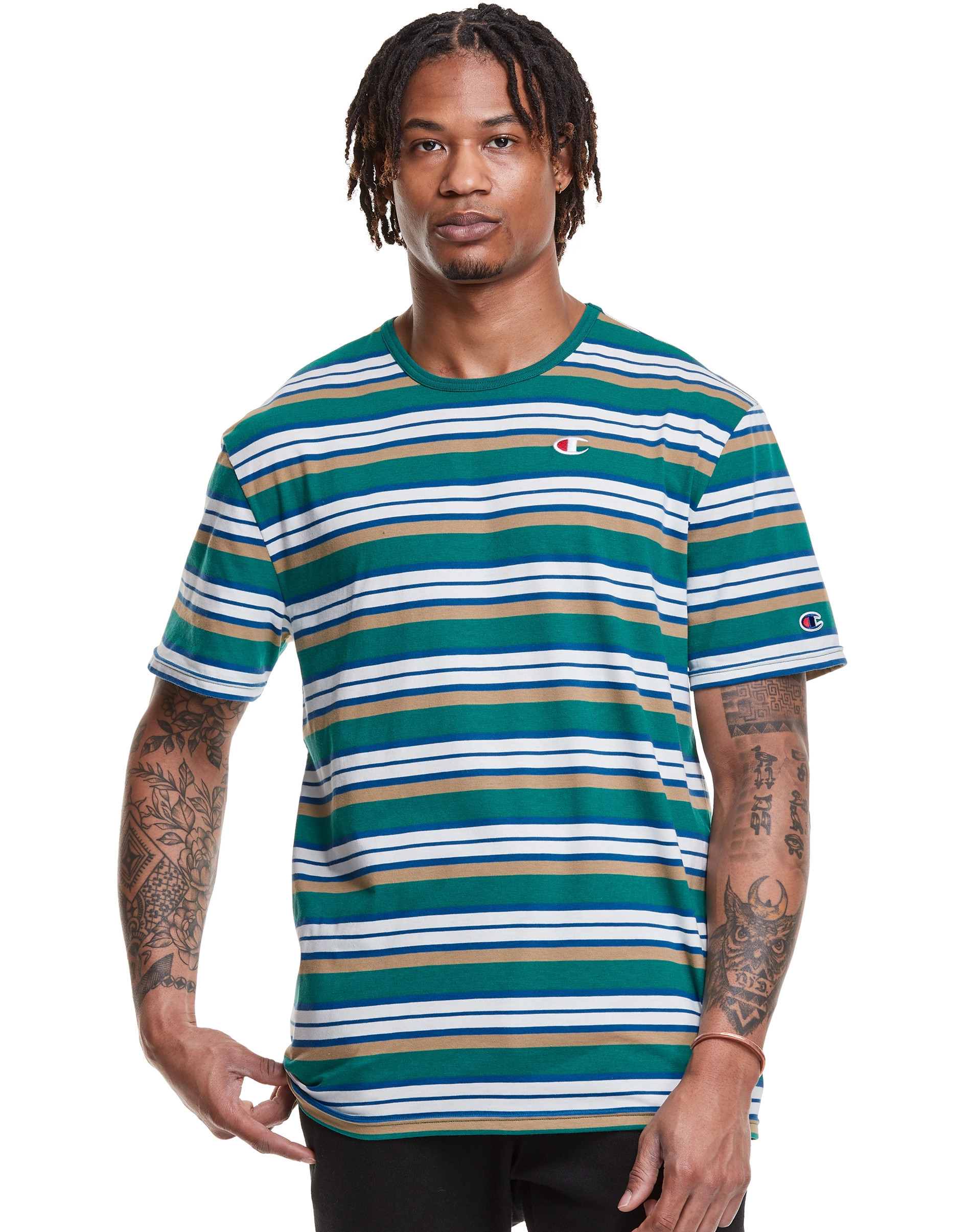 Yarn-Dye Stripe Tee, C Logo | ChampionUSA.com (Hanesbrands Inc.)