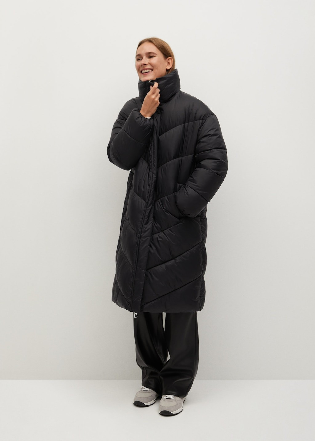 Oversize quilted coat | MANGO (US)