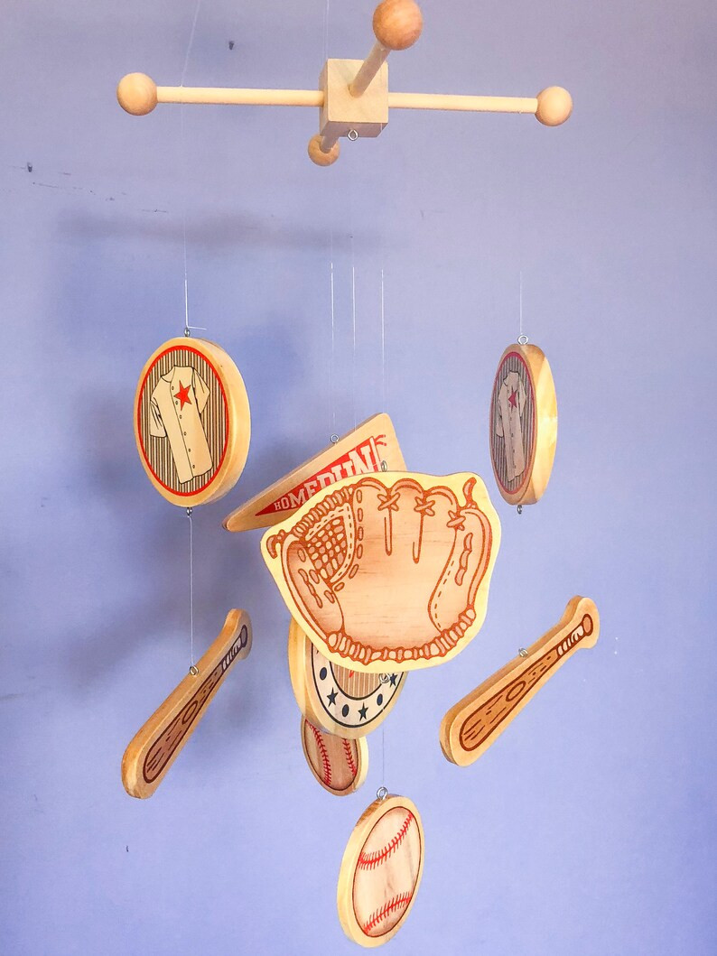 Wooden Baseball Baby Crib Mobile for a Baseball Themed Nursery - Etsy | Etsy (US)