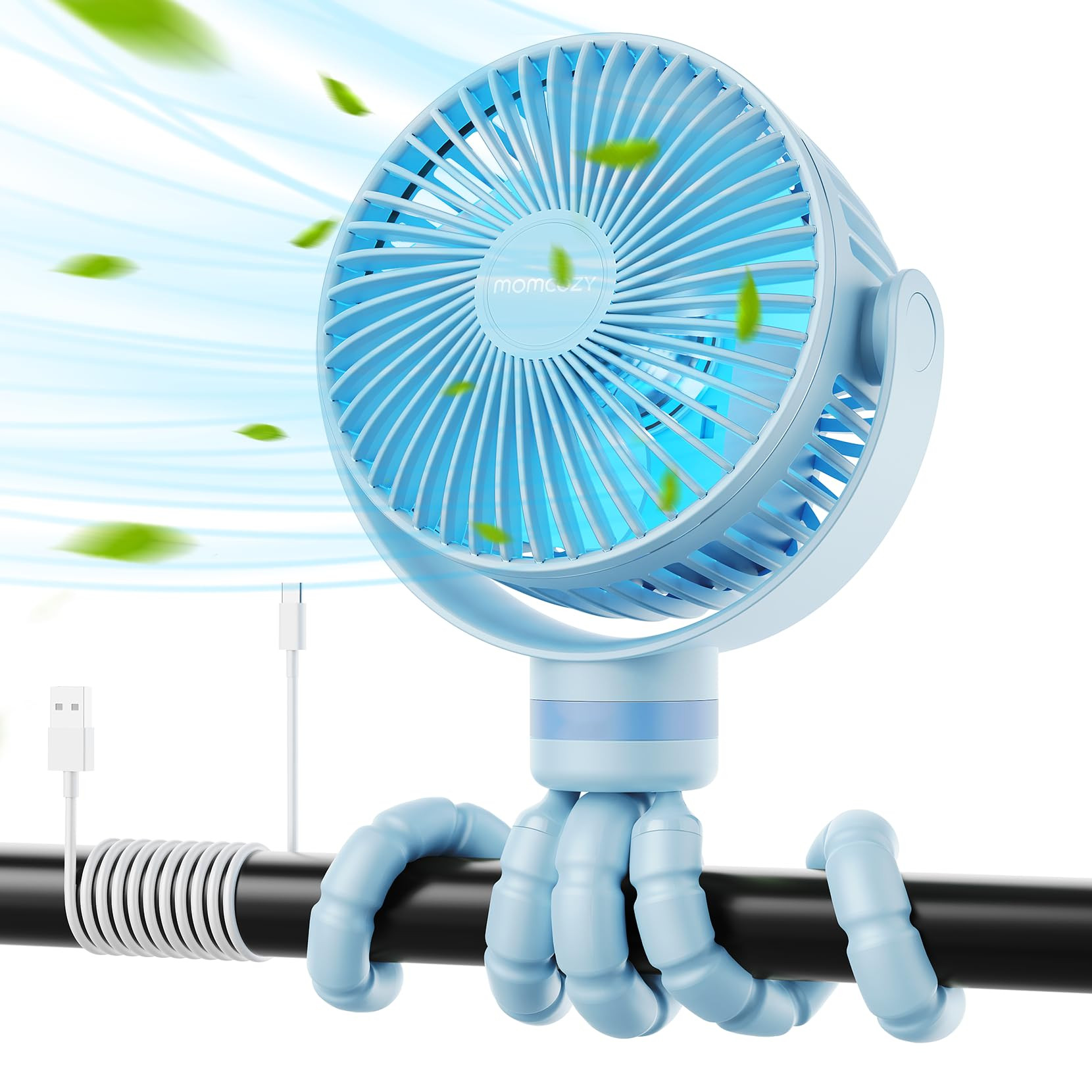 Momcozy 8000mAh Portable Stroller Fan, 27H Ultra-long Battery Life Detachable 4 Speed 360°Rotate... | Amazon (US)