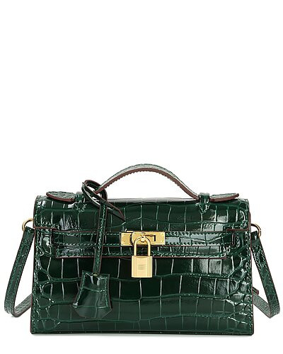 Top-Handle Croc-Embossed Leather Crossbody | Gilt & Gilt City