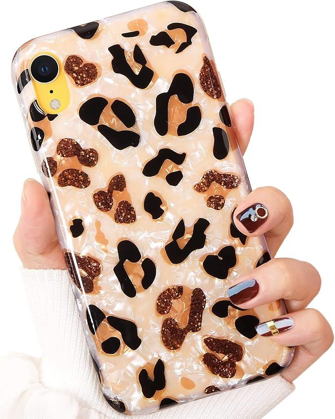 IDweel iPhone XR Case Cheetah, Luxury Sparkle Bling Translucent Leopard Print Soft Phone Case Sli... | Amazon (CA)