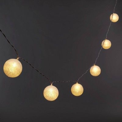 10ct Battery Operated LED Ball String Lights with White Wire - Wondershop™ | Target