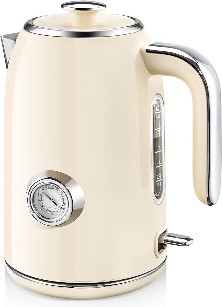 SULIVES Electric Kettle, 1.7L Stainless Steel Tea Kettle with Temperature Gauge, 1500W Water Boil... | Amazon (US)