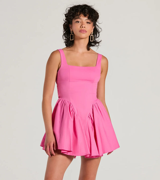Stunning Sweetie Open Back Bow Skater Dress | Windsor Stores
