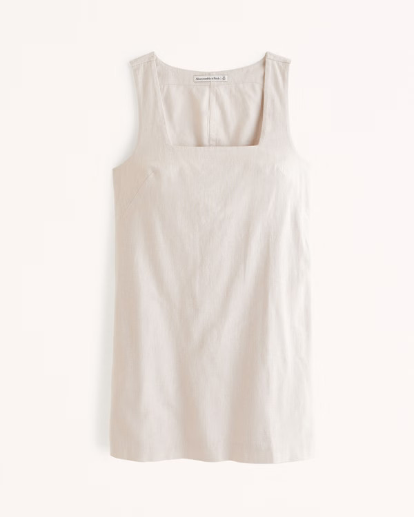 Women's Linen-Blend Wide Strap Mini Dress | Women's New Arrivals | Abercrombie.com | Abercrombie & Fitch (US)