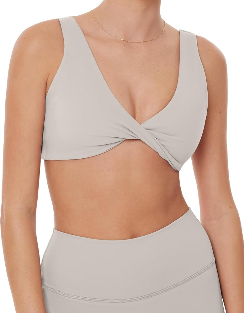 PAVOI ACTIVE FlexFlow Collection | Women's Twist-Front Moisture-Wicking Reversible Padded Sports ... | Amazon (US)