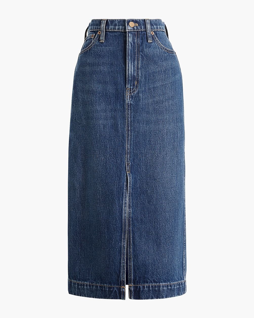 High-rise denim midi skirt | J.Crew Factory