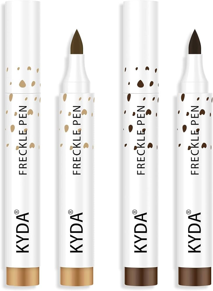 KYDA 2 Colors Freckle Pen,Natural Lifelike Freckle Makeup Pen Magic Freckle Color,Waterproof Long... | Amazon (US)
