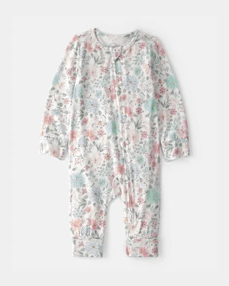 Baby Girl Butterfly Garden 2-Way Zip PurelySoft Sleep & Play Pajama | Carter's | Carter's Inc